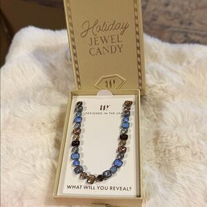 Holiday Jewel Candy Blue and Brown Necklace